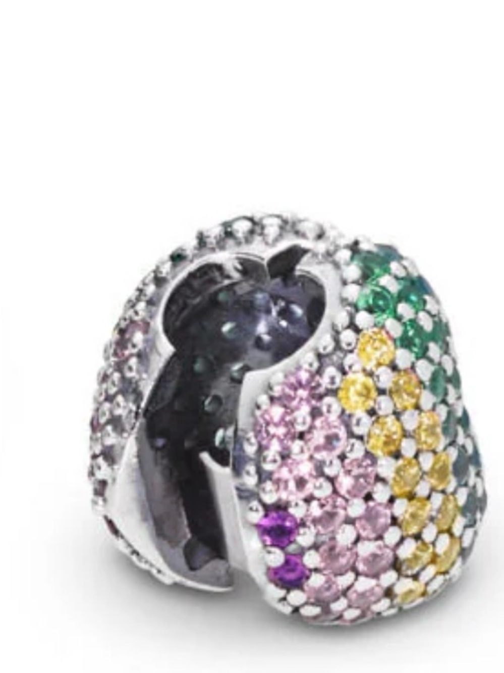 PANDORA Open My Heart Pavé Clip, Multi-Color CZ - Picture 8 of 8
